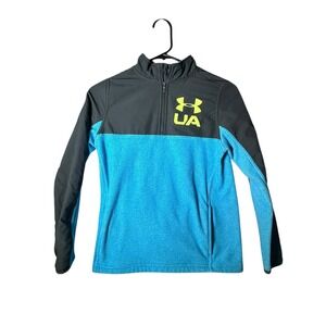 Under Armour Youth Pullover Jacket Quarter Zip Top Blue Black‎ YMD